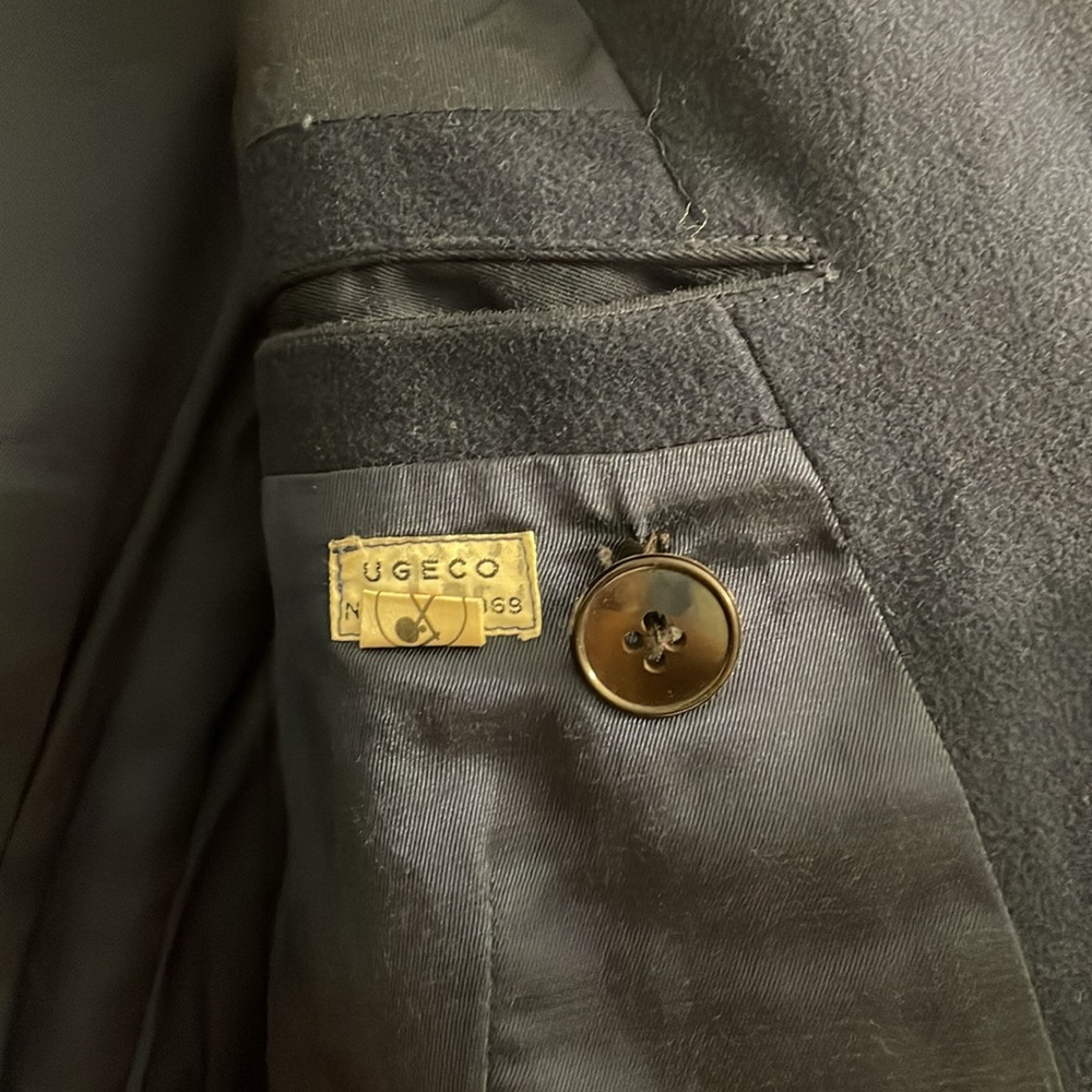 Ladies  vintage Navy Double-Breasted wool Coat - Picture 6 of 6